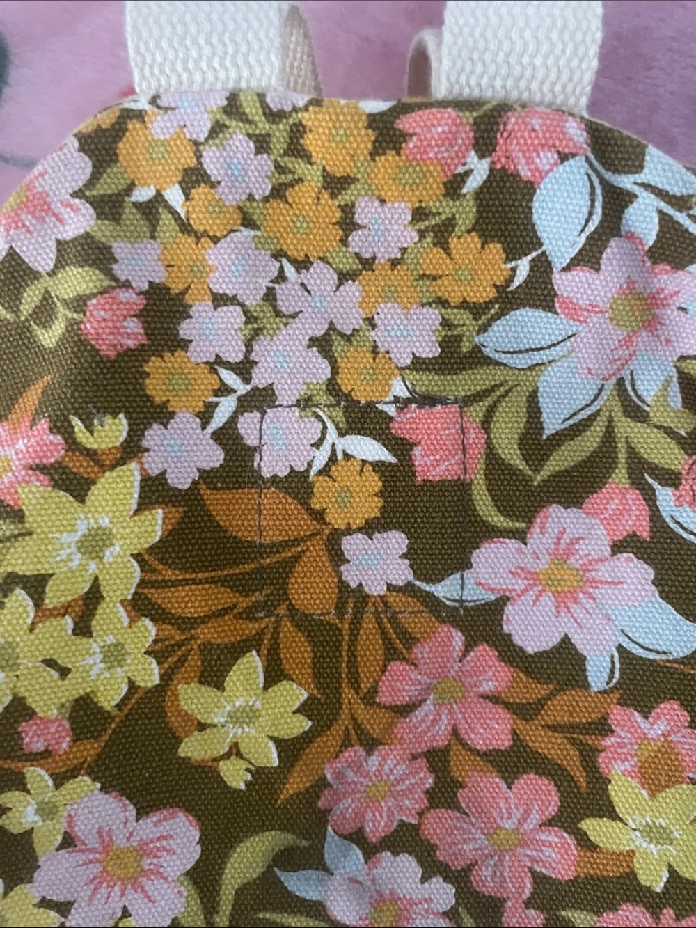 Billabong Floral  Backpack - Brown, Pink & Yellow